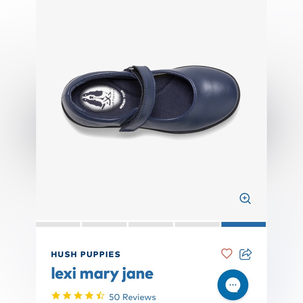 🆕STRIDE RITE Hush Puppies Girls Lexi LEATHER mary jane school uniform shoes Navy